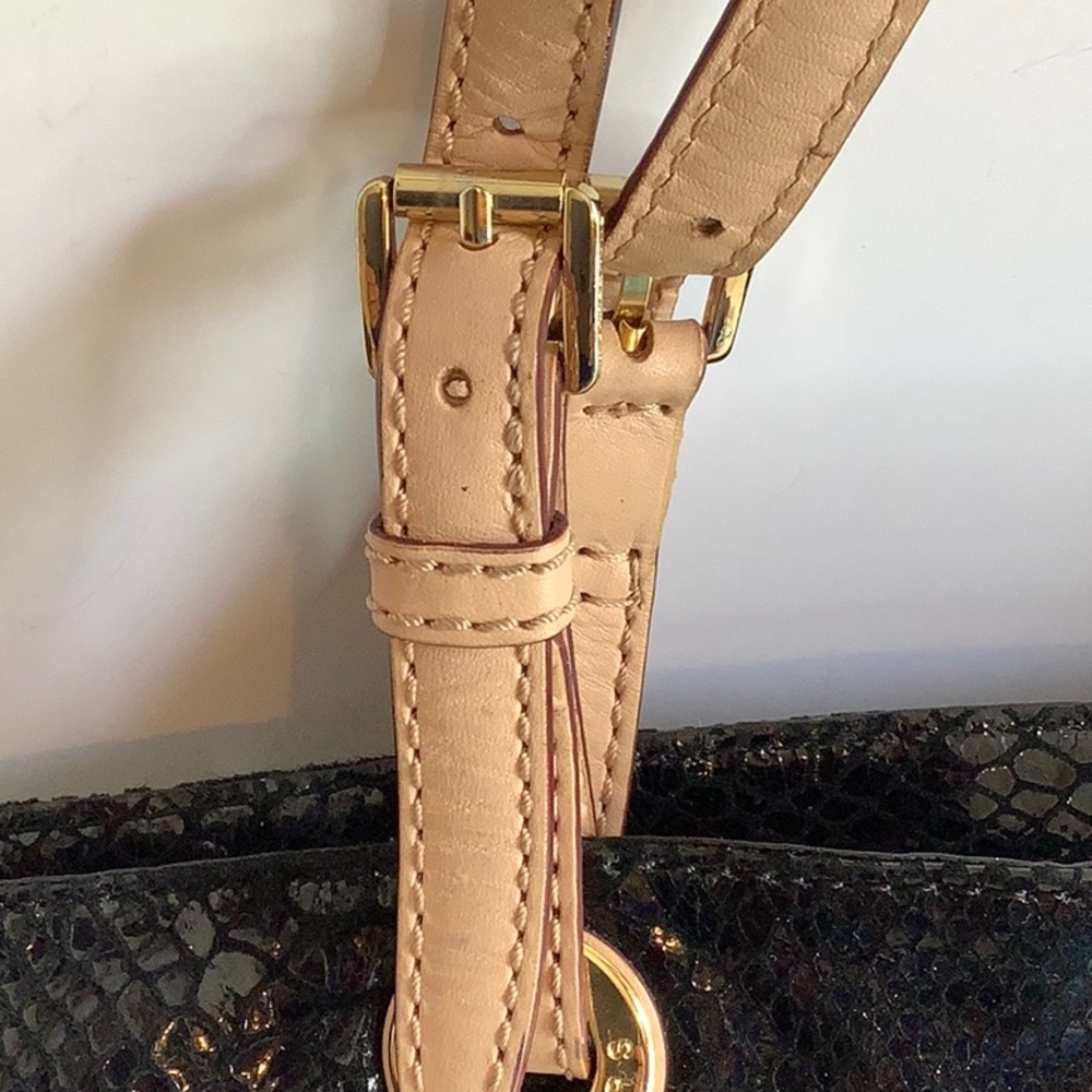 Michael Kors Black Python Snakeskin Shoulder Hand… - image 5